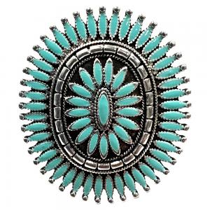 Wholesale  AD-007 - Turquoise Starburst <br>
Artful Design Magnetic Brooch - 