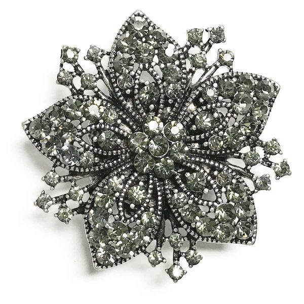 wholesale 2997 - Artful Design Magnetic Brooches 534 Silver Flower - 1.75