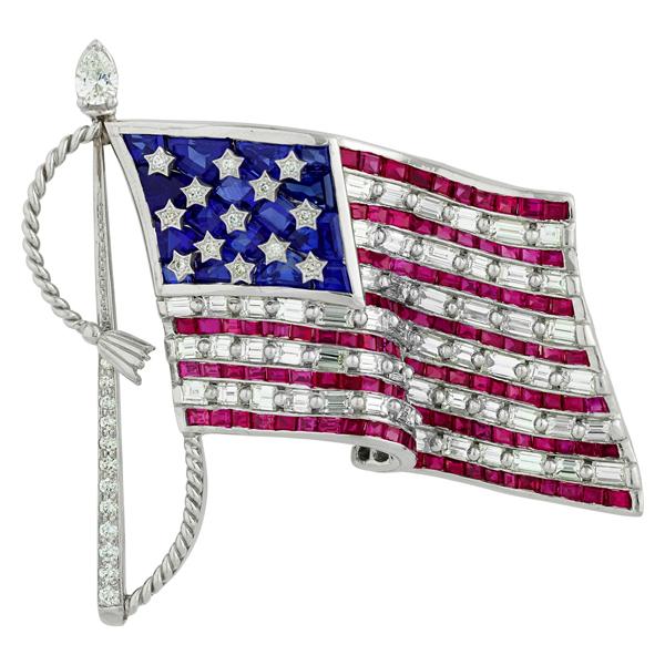 wholesale 2997 - Artful Design Magnetic Brooches 585 - American Flag - 2