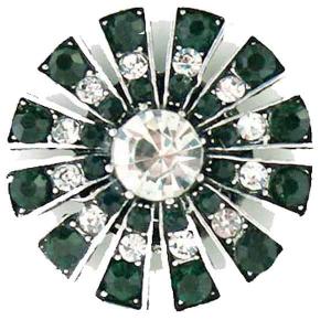 Wholesale 2997 - Artful Design Magnetic Brooches 408CLEM - Starburst<br>Clear-Emerald  MB - 1.25