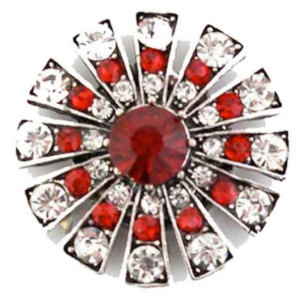 wholesale 2997 - Artful Design Magnetic Brooches 408RDCL - Starburst<br>Red-Clear  MB - 1.25