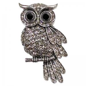 2997/T - Artful Design Magnetic Brooches 021<br>
Clear Crystals Owl on a Branch  - .75