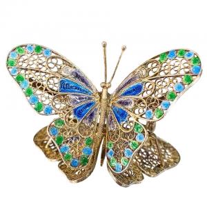2997/T - Artful Design Magnetic Brooches 023 - BF<br>Jeweled Butterfly - 