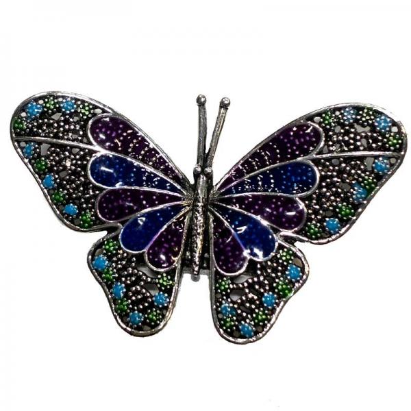wholesale 2997/T - Artful Design Magnetic Brooches 023 - BF<br>Jeweled Butterfly - 