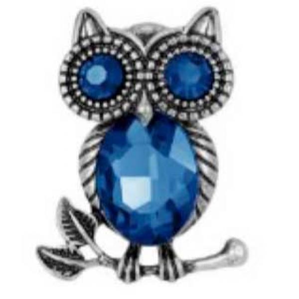 wholesale 2997/T - Artful Design Magnetic Brooches 003/BL<br>
Blue Owl - 