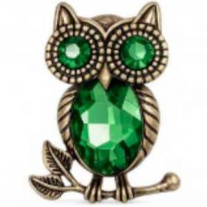2997/T - Artful Design Magnetic Brooches 003/GN<br>
Green Owl - 
