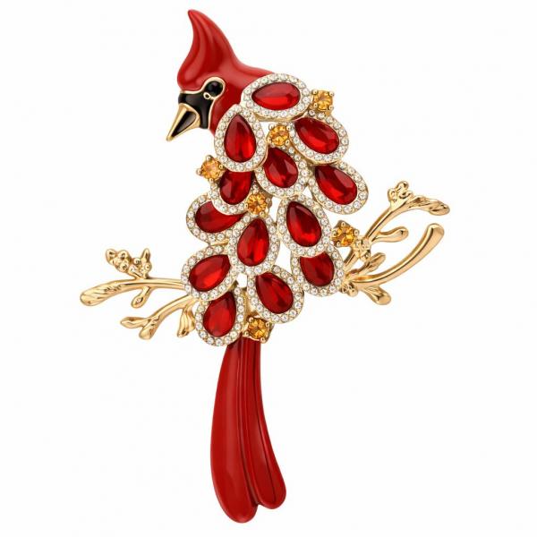 wholesale 2997/T - Artful Design Magnetic Brooches 006/RD<br>
Cardinal - 