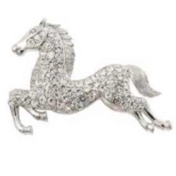 wholesale 2997/T - Artful Design Magnetic Brooches 027/CL<br>
Prancing Horse Clear Crystal - 