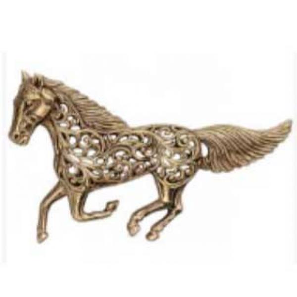wholesale 2997/T - Artful Design Magnetic Brooches 028/B<br>
Galloping Horse Amber Crystal - 