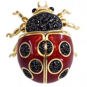 2997/T - Artful Design Magnetic Brooches 029/BK<br>
Lady Bug Black Crystal - 
