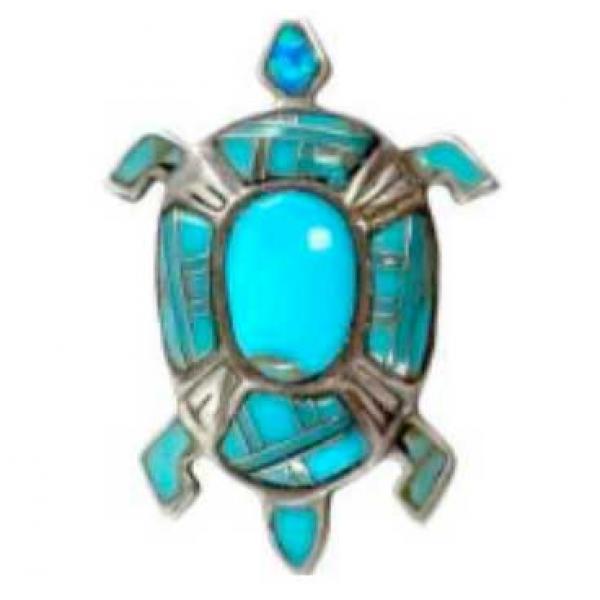 wholesale 2997/T - Artful Design Magnetic Brooches 033/TQ<br>
Aztec Turtle in Turquoise - 