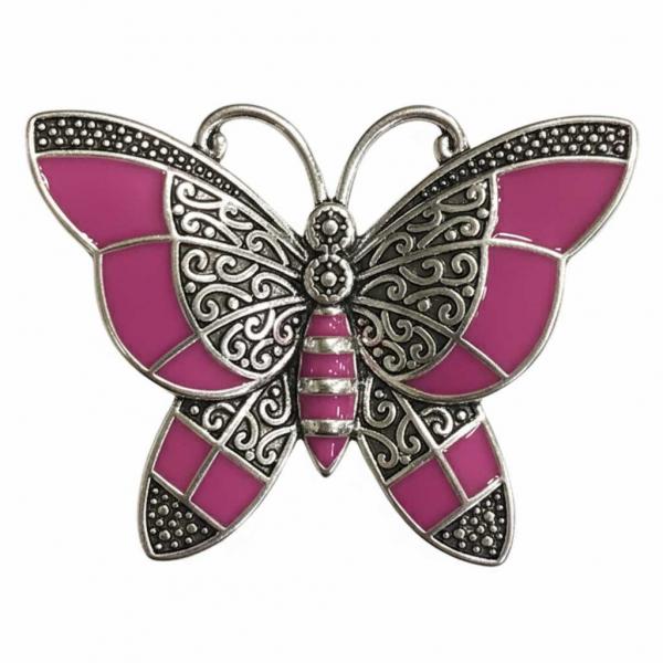 wholesale 2997/T - Artful Design Magnetic Brooches 008/FU <br>
Fuchsia Butterfly  - 2.25