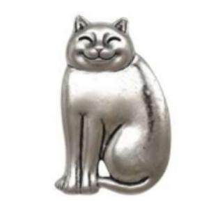 2997/T - Artful Design Magnetic Brooches 035/S <br>
Fat Happy Cat Silver - 2.25