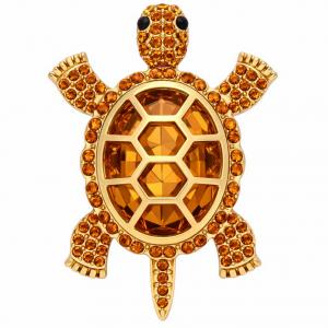 2997/T - Artful Design Magnetic Brooches 036/AM<br>
Crystal Turtle in Amber - 