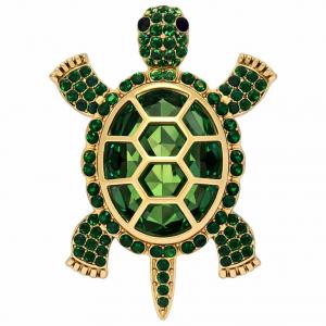 2997/T - Artful Design Magnetic Brooches 036/GN<br>
Crystal Turtle in Green - 