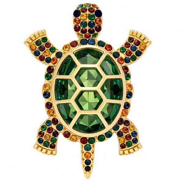 2997/T - Artful Design Magnetic Brooches 036/MIX<br>
Crystal Turtle in Mixed Colors - 