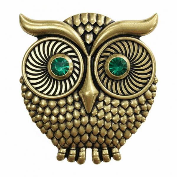wholesale 2997/T - Artful Design Magnetic Brooches 581 - Bronze<br> 
Wise Owl  - 2