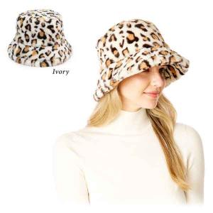 2999 - Fall and Winter Brimmed Hats and Caps 211 - Ivory<br>
Leopard Print Fur Hat - One Size Fits Most