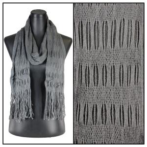 3010 - Winter Oblong Scarves Long Two Way Knit Tube - Grey - 