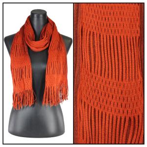 3010 - Winter Oblong Scarves Two Way Knit Tube - Orange-Paprika - 