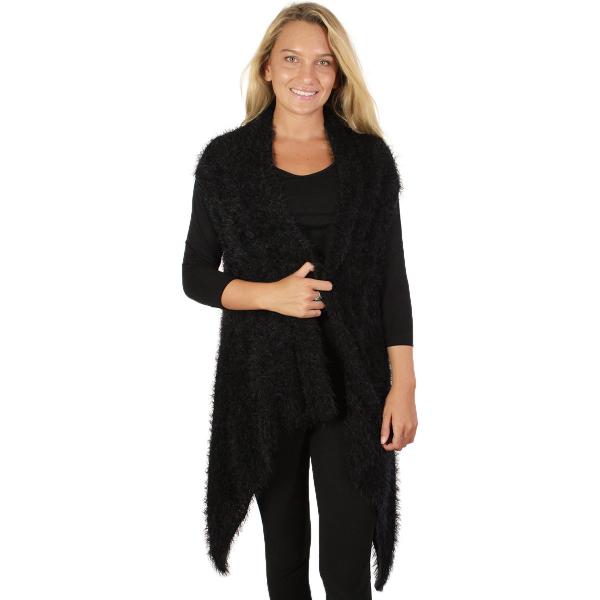 wholesale Vests - Eyelash Fur Design 8183 Black - 