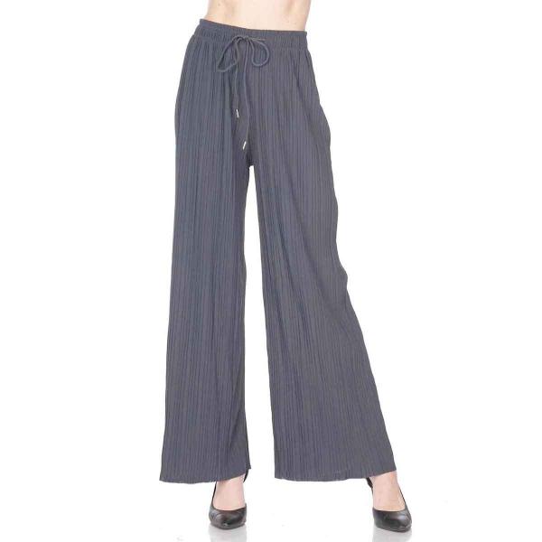 wholesale 902T - Pleated (No Hem) Twill Pants Grey Curvy<br>
Stretch Twill Pleated Wide Leg Pants - Curvy (L-XL)