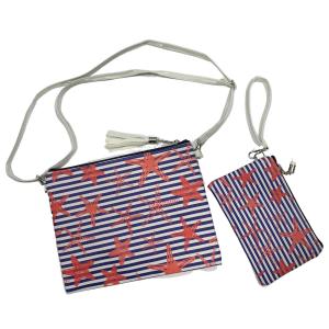 3057  - Crossbody Bags and Wristlets Crossbody Bag Set - 9356 Starfish Print - 