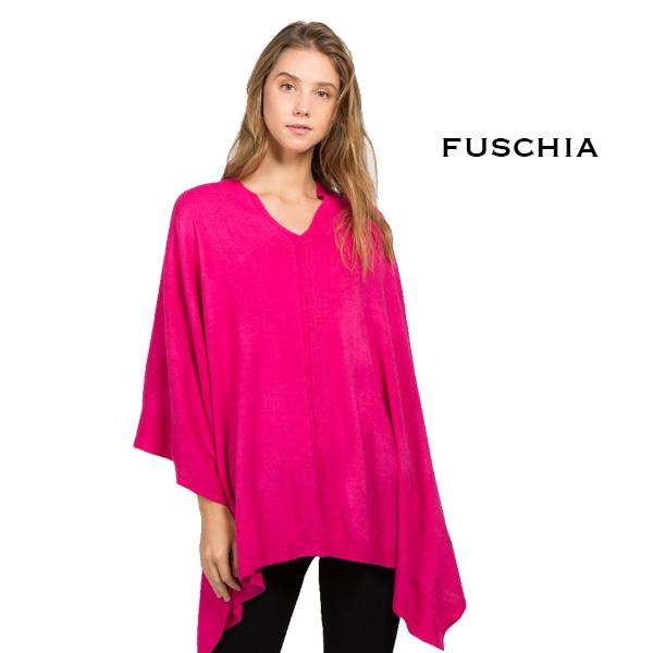Wholesale 8672 - Cashmere Feel Ponchos  Fuchsia - 