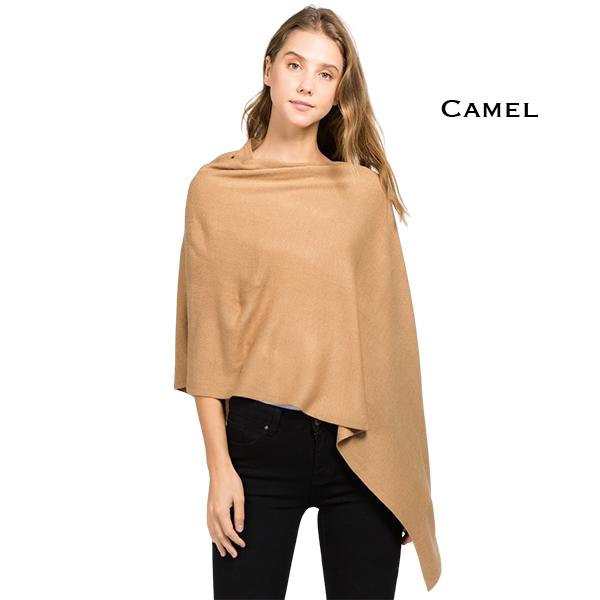 wholesale 8672 - Cashmere Feel Ponchos  Camel - 