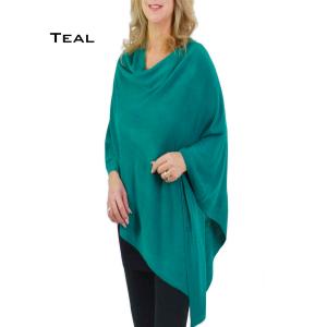 Wholesale  8672 - Teal <br>
Cashmere Feel Poncho  - 