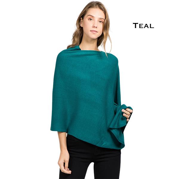 Wholesale 8672 - Cashmere Feel Ponchos  Teal - 