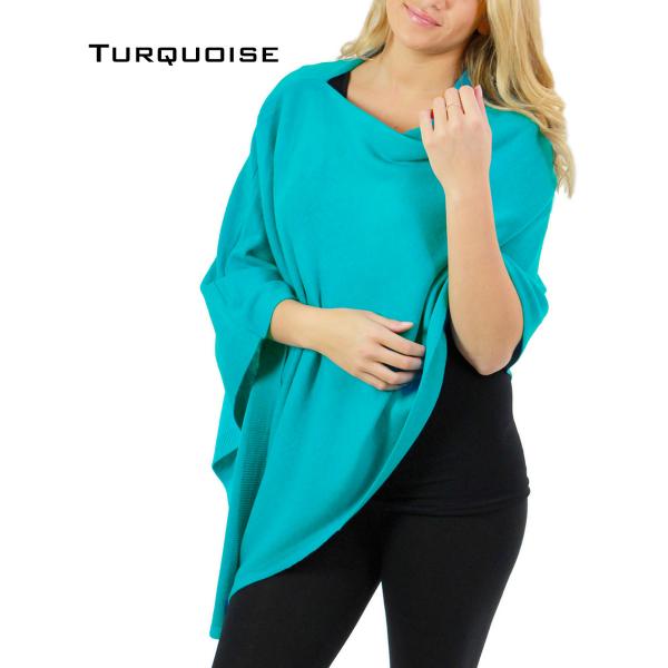 wholesale 8672 - Cashmere Feel Ponchos  8672 - TURQUOISE <br>Cashmere Feel Poncho  - 