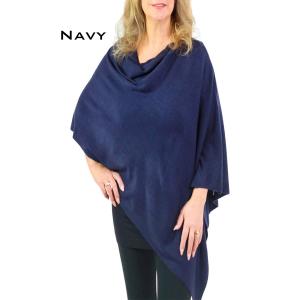 Wholesale  8672 - Navy <br>
Cashmere Feel Poncho  - 