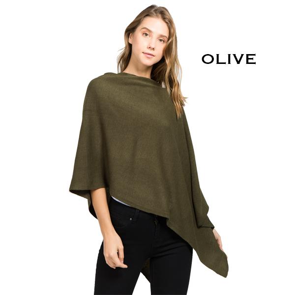 8672 - Cashmere Feel Ponchos  8672 - Olive <br>
Cashmere Feel Poncho  - 