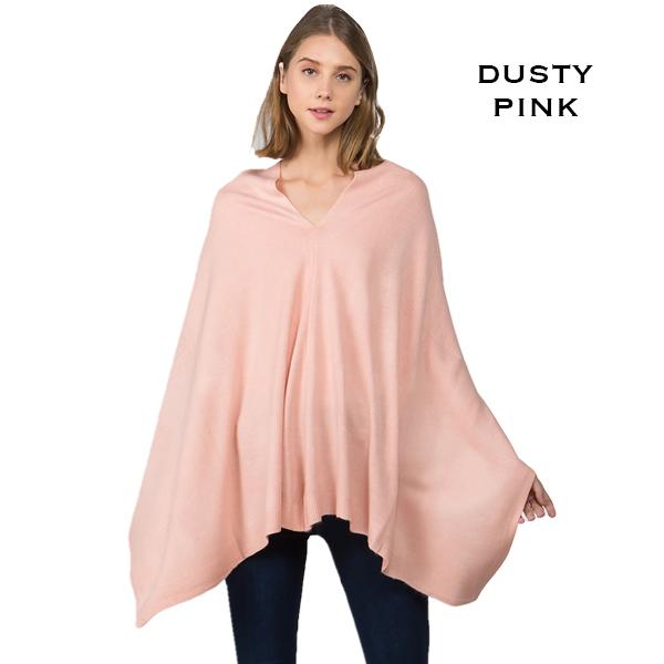 wholesale 8672 - Cashmere Feel Ponchos  Dusty Pink - 