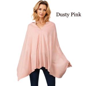 8672 - Cashmere Feel Ponchos  Dusty Pink - One Size Fits Most