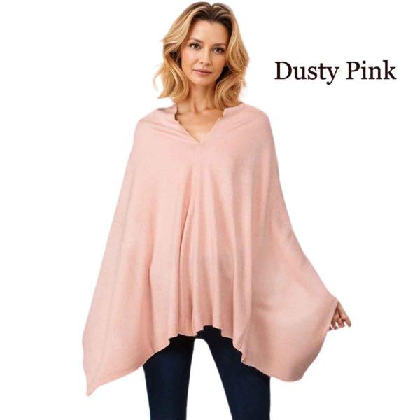 Wholesale 8672 - Cashmere Feel Ponchos  Dusty Pink - One Size Fits Most