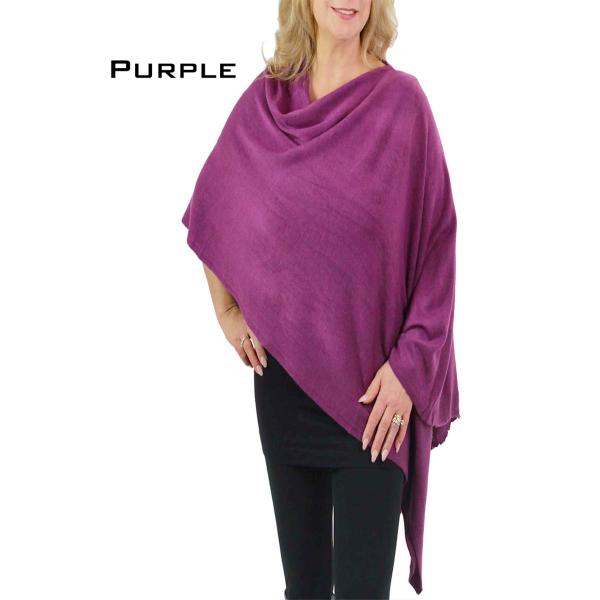 Wholesale 8672 - Cashmere Feel Ponchos  8672 - Purple <br>
Cashmere Feel Poncho  - 