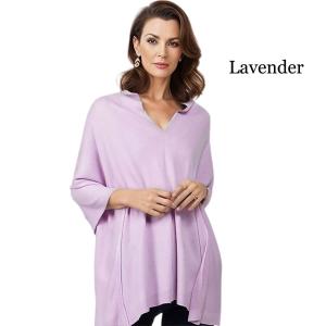 8672 - Cashmere Feel Ponchos  Lavender  - One Size Fits Most