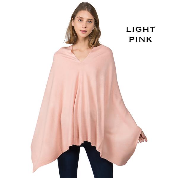 8672 - Cashmere Feel Ponchos  Light Pink  - 