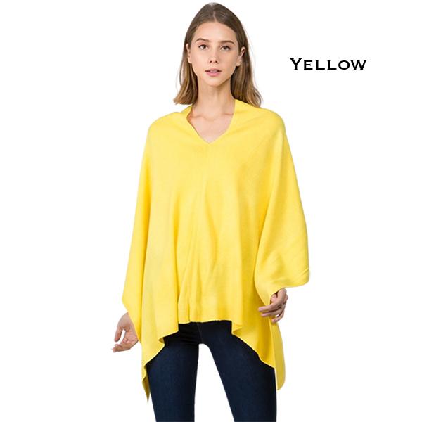 Wholesale 8672 - Cashmere Feel Ponchos  8672 - Yellow <br>
Cashmere Feel Poncho  - 