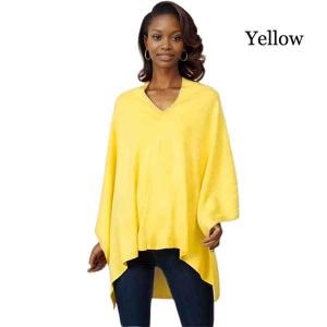 8672 - Cashmere Feel Ponchos  Yellow  - One Size Fits Most