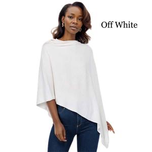 8672 - Cashmere Feel Ponchos  Off White - One Size Fits Most