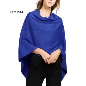 Wholesale  8672 - Royal Blue <br>
Cashmere Feel Poncho  - 