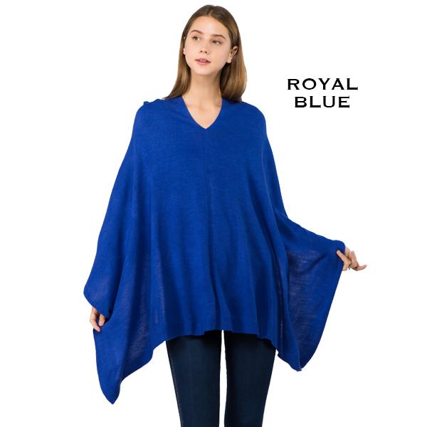 wholesale 8672 - Cashmere Feel Ponchos  Royal Blue  - 