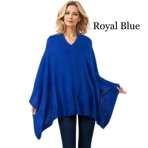 8672 - Cashmere Feel Ponchos  Royal Blue  - One Size Fits Most