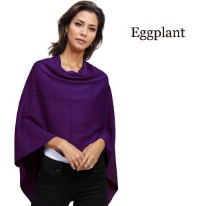 8672 - Cashmere Feel Ponchos  Eggplant - One Size Fits Most