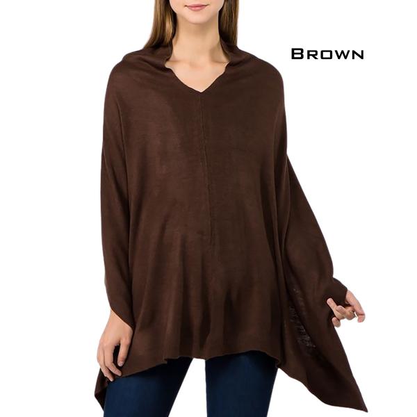 Wholesale 8672 - Cashmere Feel Ponchos  8672 - BROWN<br>Cashmere Feel Poncho  - 