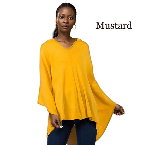 Wholesale 8672 - Cashmere Feel Ponchos  Mustard  - One Size Fits Most