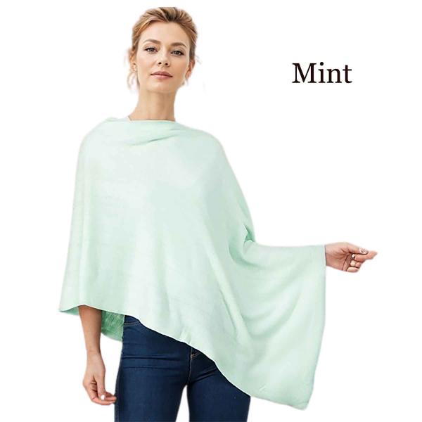 Wholesale 8672 - Cashmere Feel Ponchos  Mint - One Size Fits Most